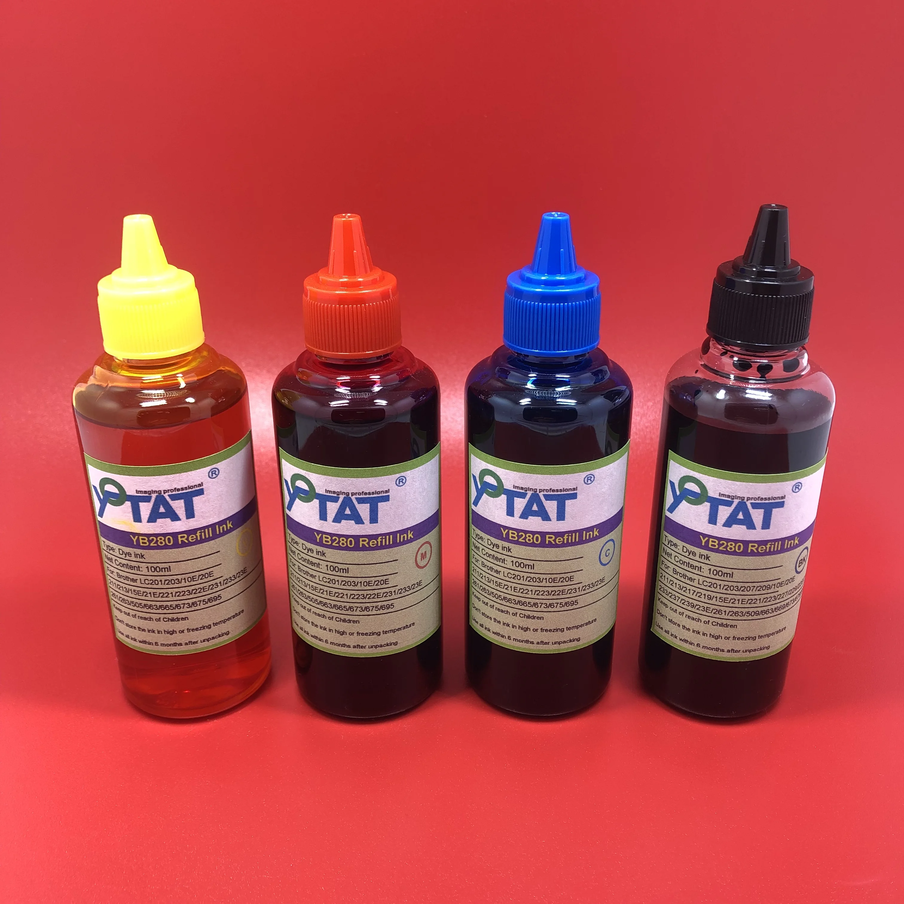 

YOTAT 4×100ml Special Dye Ink for Brother LC261 LC263 LC669 LC665 LC663 LC679 LC675 LC673 LC699 LC695 LC20E LC21E LC22E LC22U