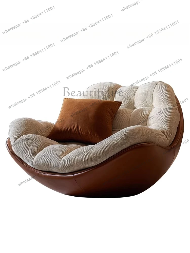 

Italian minimalist rotating single sofa fabric balcony single chair medieval leisure chair recliner