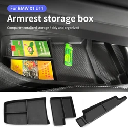 For BMW X1 U11 2023 2024 LHD Car Center Console Armrest Storage Box TPE Central Console Organizer Tray Container Car Accessories