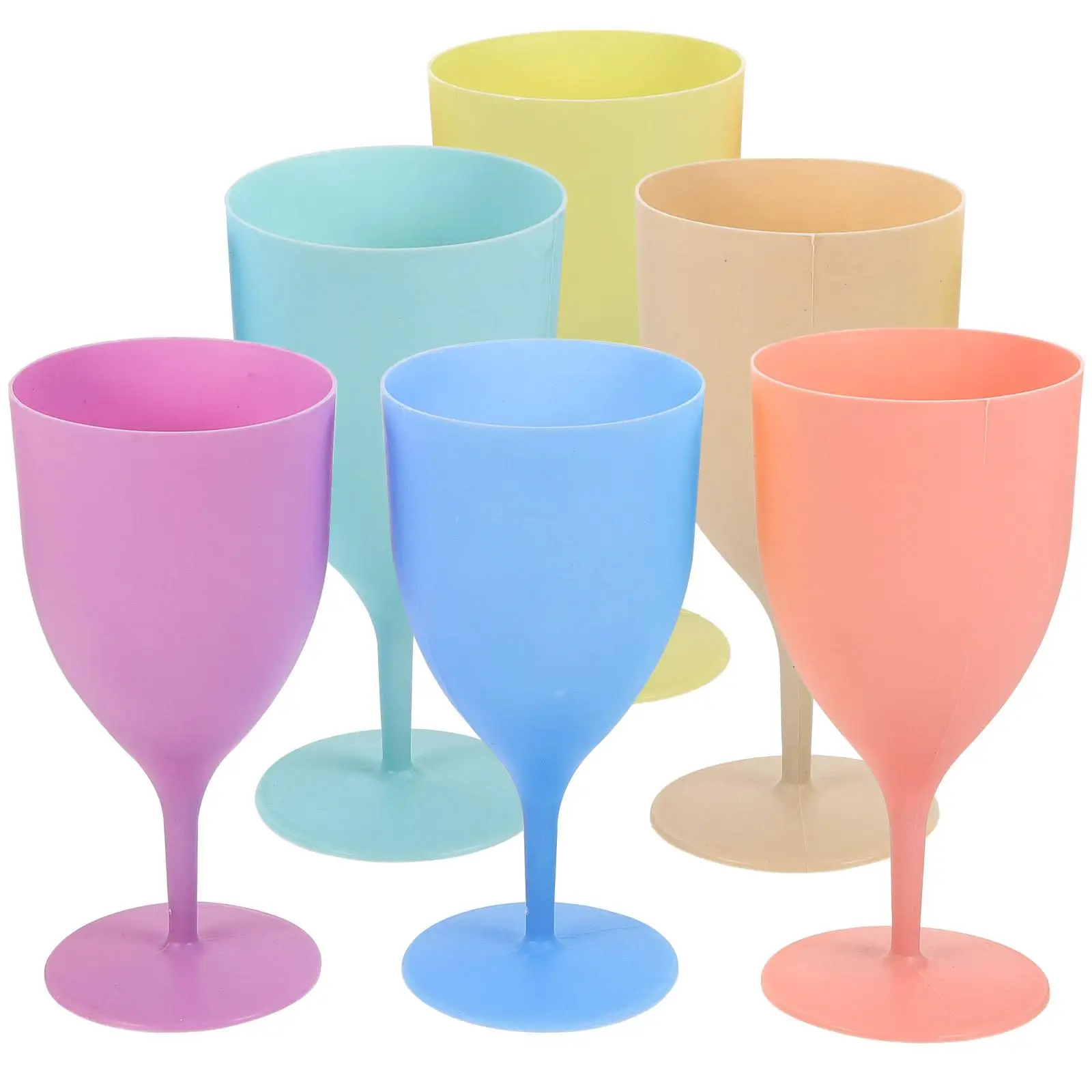 

6 Pcs Macaron Drink Cups 380ml Glass Goblets Juice Glasses Party Wedding Cocktail Cups Flutes Household Glassware