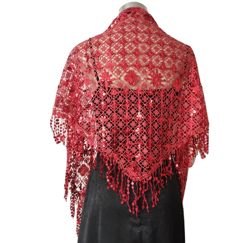 Vestido de noite lantejoulas triangulares para mulheres, xale nupcial, boleros de casamento, lady borlas, xales e envoltórios de festa, cápsulas