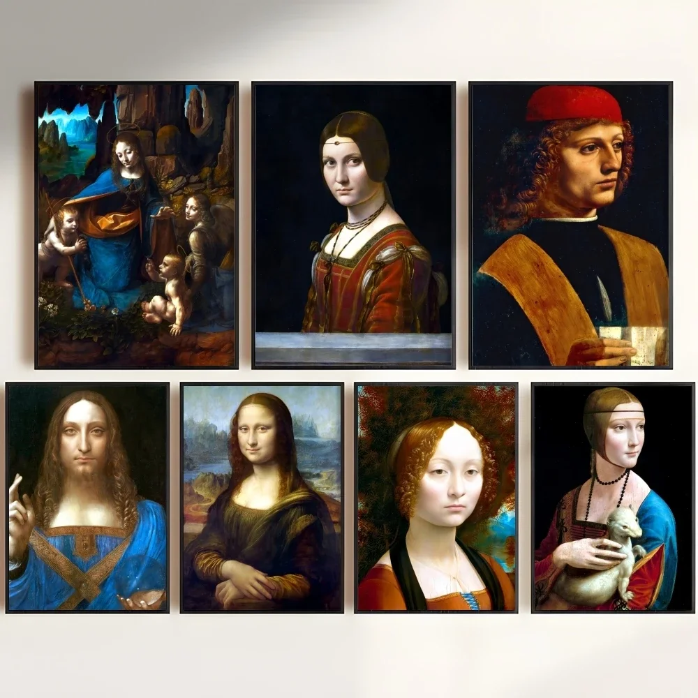 Peinture Mona Lisa Salvator Mundi, calligraphie, impression HD, toile personnalisée, affiche d'art mural, Photos pour décoration de chambre et de maison