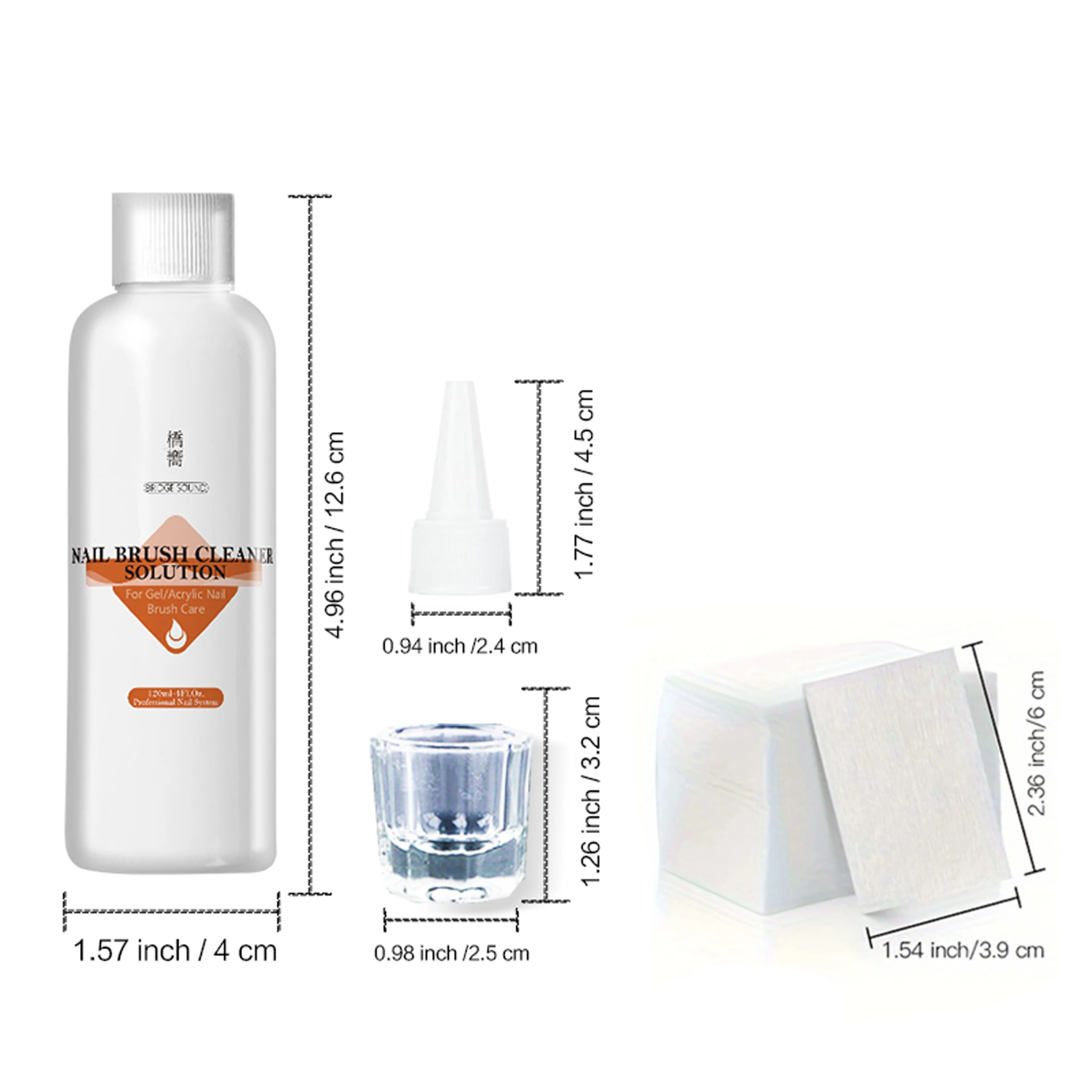 120ml nail art brush cleaner kit(Crystal cup+100 cotton sheets) Portable,ez Cleans fast with no residue. For nail art brush care