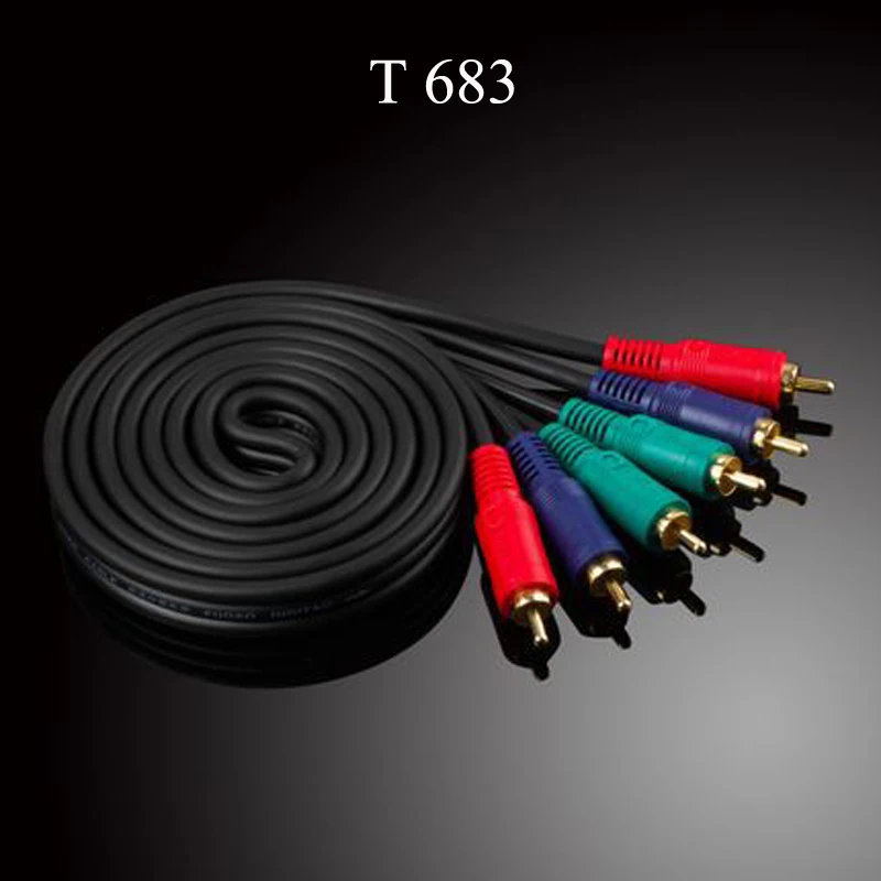 WinAqum Gold Plated Component RGB Ypbpr HD Video Cable 3 RCA Male Extention Cable Cord Adapter for TV HDTV DVD