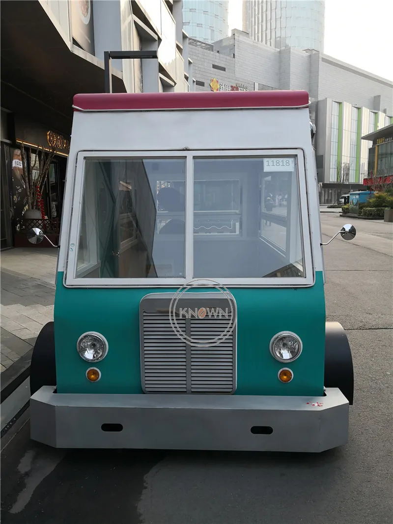 Jalan Mini Makanan Cepat truk kios dapur Hot Dog kereta penjual makanan Retro Trailer makanan Van