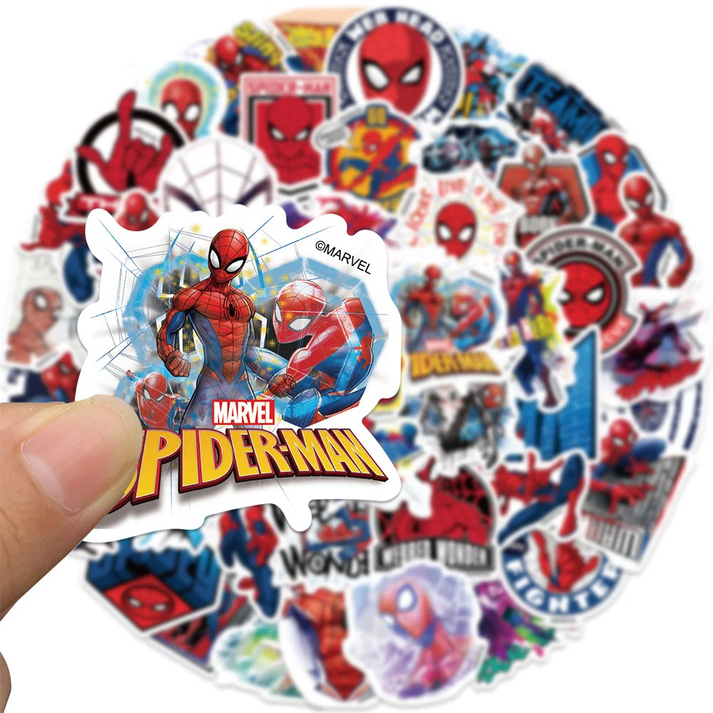 10/30/50PCS Anime Disney Marvel Spiderman Stickers The Avengers Skateboard Laptop Luggage Cartoon DIY Waterproof Sticker Kid Toy