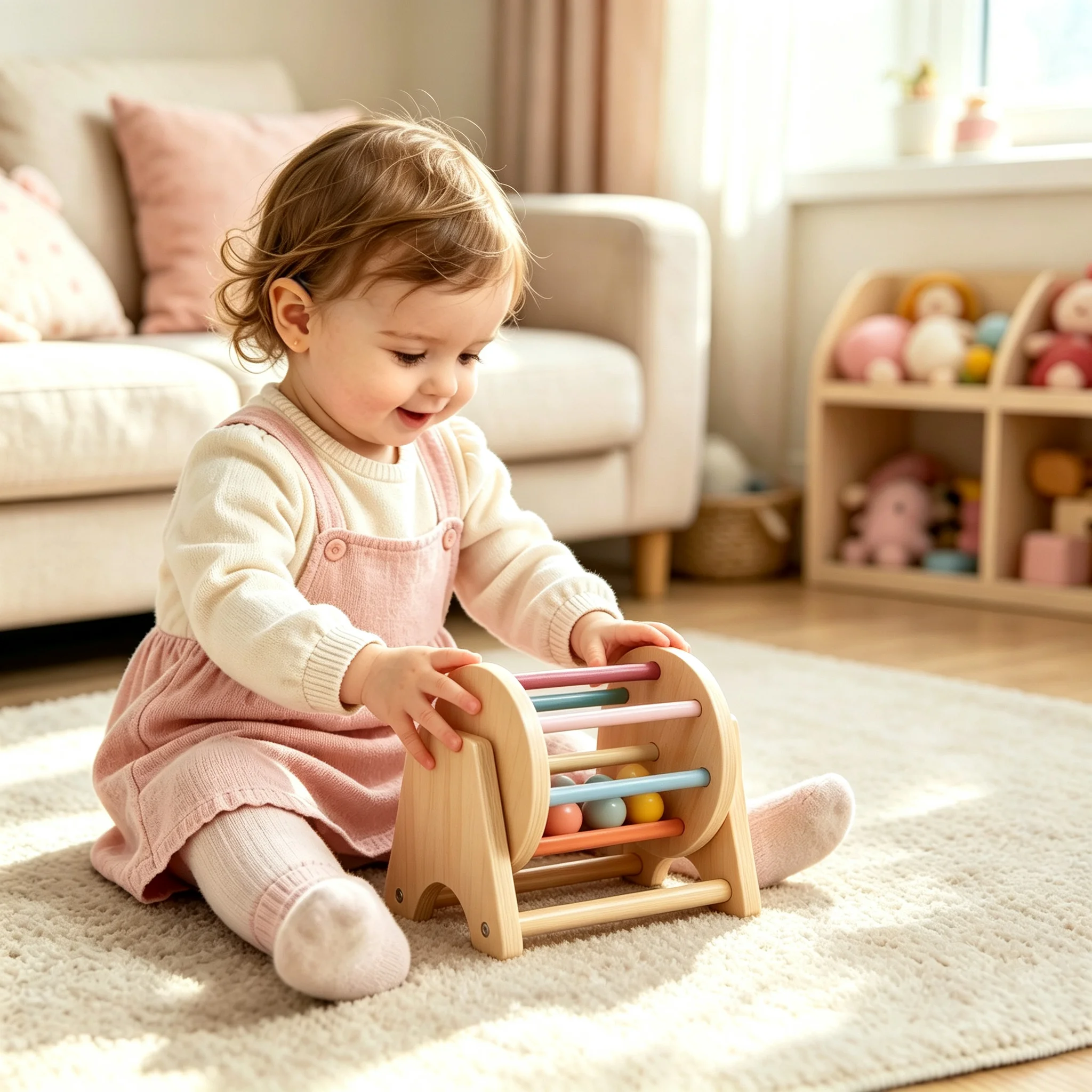Juego de batería rodante de madera Montessori, juguetes educativos coloridos con bolas de rompecabezas para música y coordinación temprana, regalos ideales