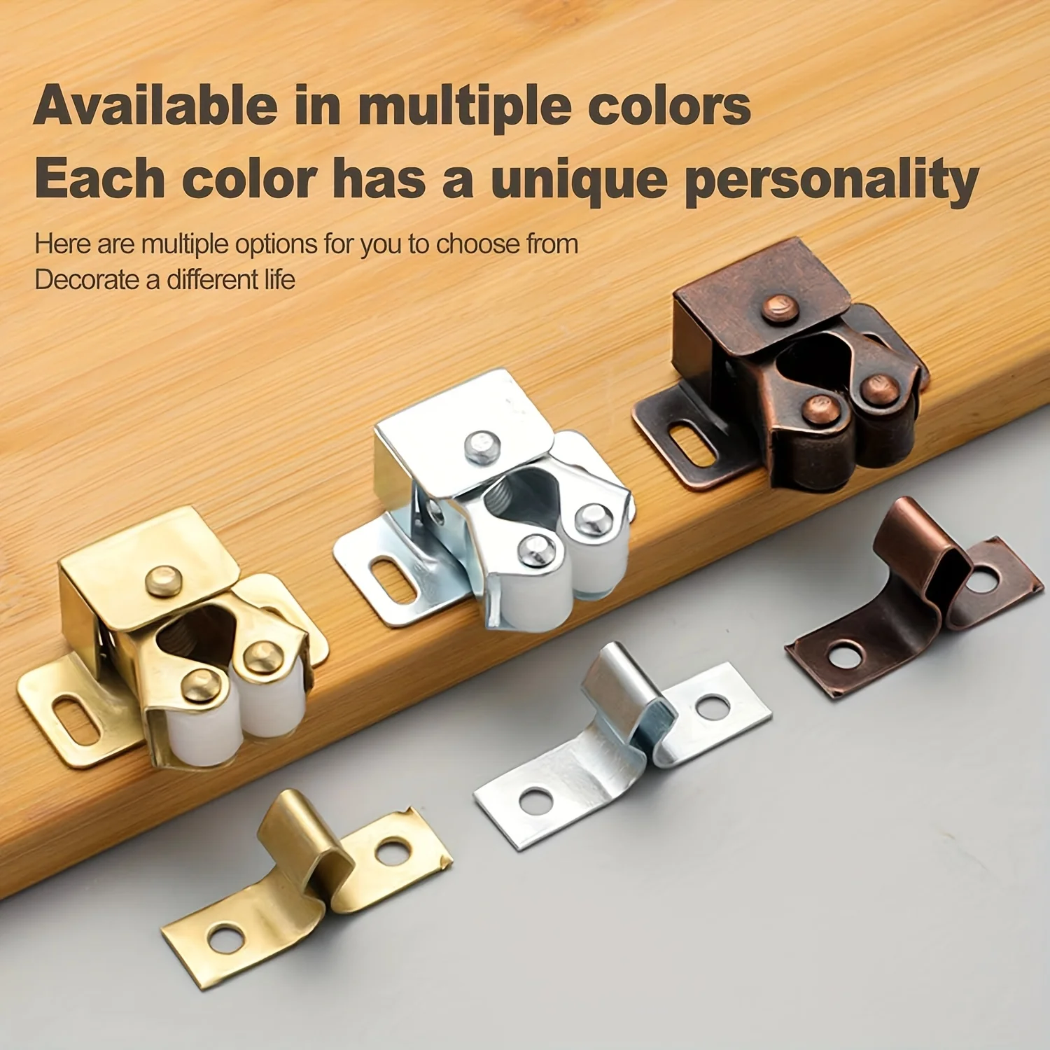 50pcs [Vintage Double Roller Door Locks] Vintage Cabinet Door Locks Set - Rustic Double Roller Catch Hardware, Durable & Secure