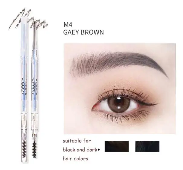 Flortte Eyebrow Pencil Moon Institute Double-head Superfine Waterproof Smudge-proof Eyebrow Pen With BrushMakeup Cosmetic