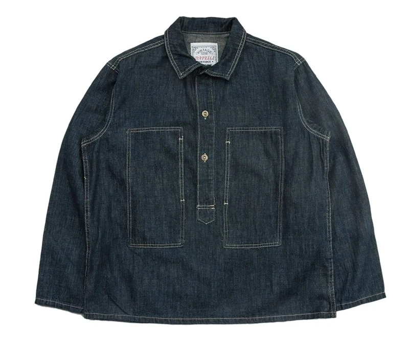 

Винтажная джинсовая рабочая форма армии США 1920-х годов, свободный синий пуловер, рубашка, куртка, весна-лето