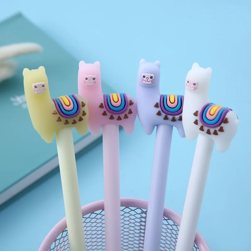 1Pc Cute Alpaca Gel Pen Writing Rollerball Pen 0.5mm Blue ink