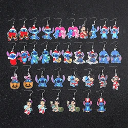 Lilo & Stitch Earrings, Cartoon Figure, Christmas, Acrylic Pendant, Ear Drop, Xmas Jewelry