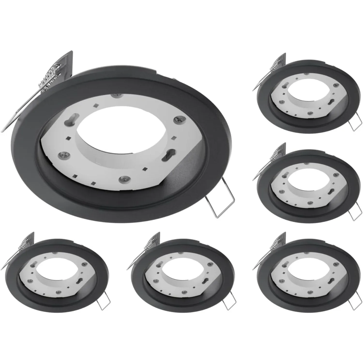 JOYINLED GX53 Recessed Ceiling Light Frame Round 105mm Cutout Lamp Holder Bracket Socket Fixture Black Downlight Housing