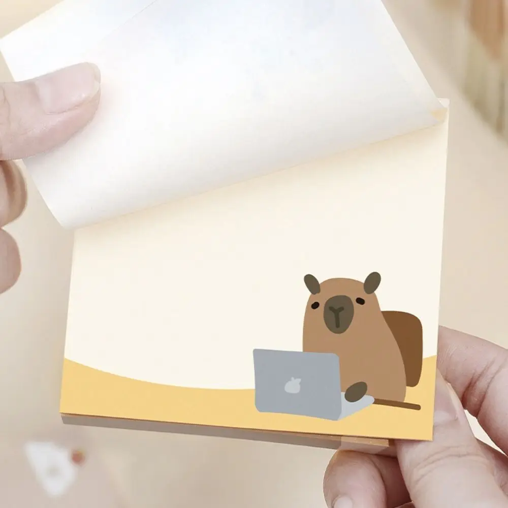 Capybara Kawaii Memo Pad, INS Cartoon Message Paper Postado, Notepad Papelaria, 100 Folhas