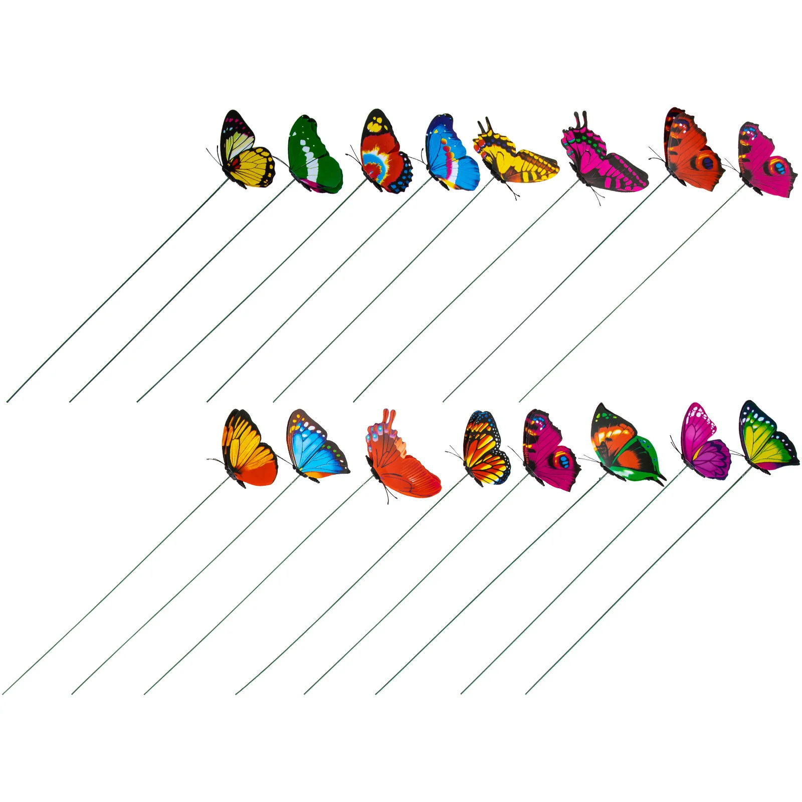 

50pcs Butterflies Stakes For Outdoor Garden Decor Delicate Yard Art Rustic Landscape Accessories Decorative Stake