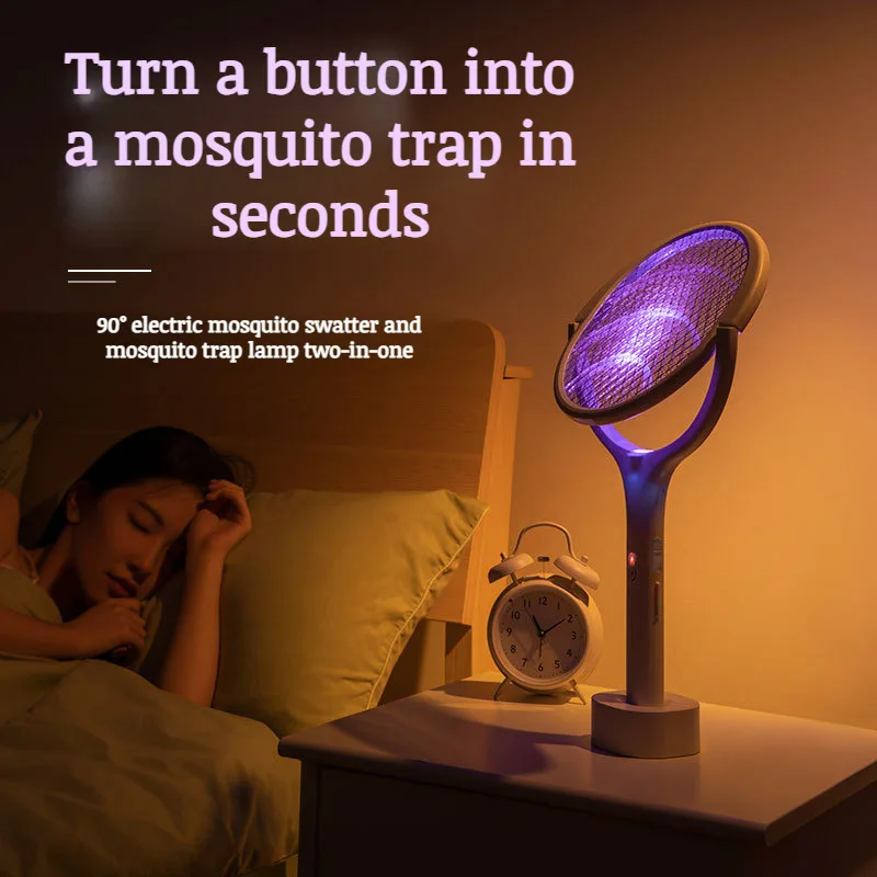 Home portable mosquito killer lamp with base USB charging adjustable angle mosquito killer swatter