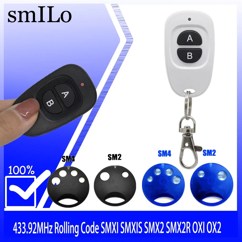 433.92MHz SMILO SM2 / SM4  Compatible  channel garage door remote control Wireless transmission electric gate, telescopic door,