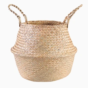 2024 Handmade grass Weaving storage basket portable vegetable vegetables vegetable basket jacquard pot 8 Main Sales Cachepot Decoration - №5