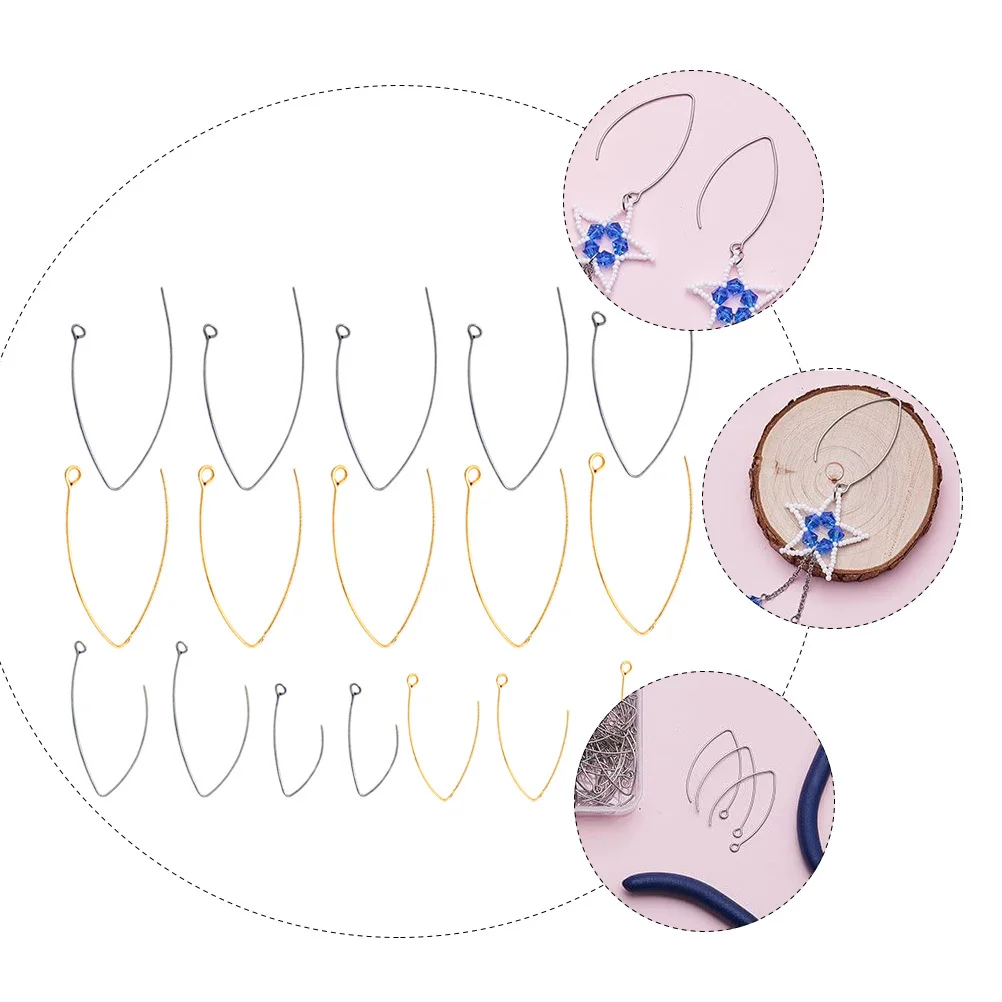 

40Pcs Stainless Steel Hypoallergenic Ear Hooks V Shape DIY Earring Findings Lightweight Simple Studs for Women Fashion Jewelry