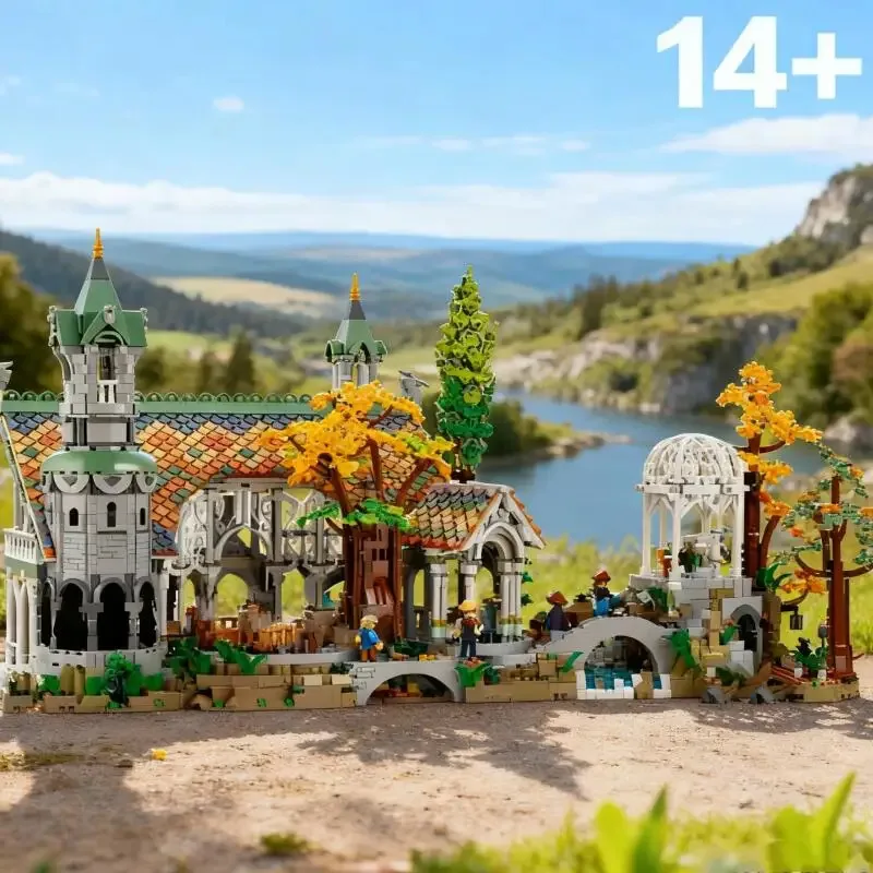 1031 Modelo de casa de la serie creativa, El Señor de los Anillos Rivendell, juguetes de bloques de montaje para niños y niñas, decoración de regalo, 6167 piezas