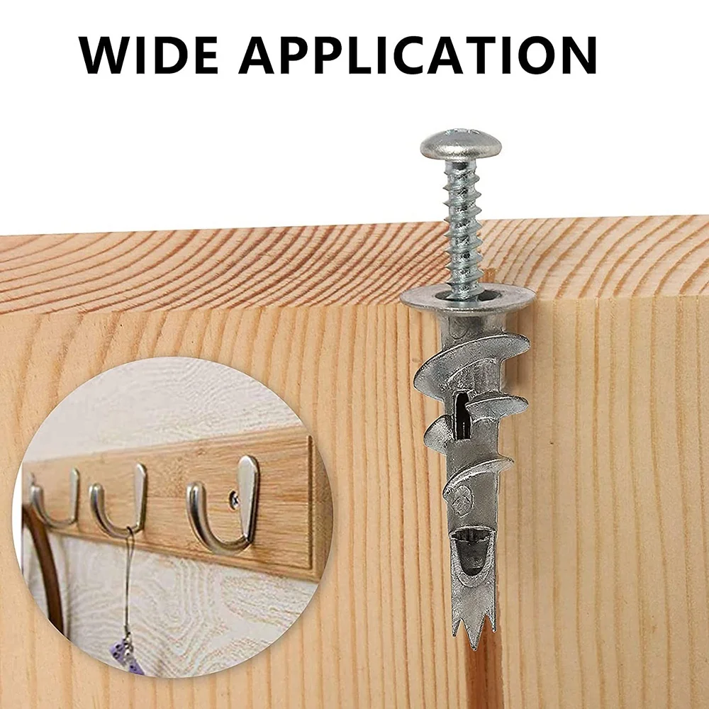 40 Pcs Metal Self Drive Anchor Plasterboard Dowels with Screws 4.5 x 35mm for Single-Layer and Double-Clad Plasterboar Vogue