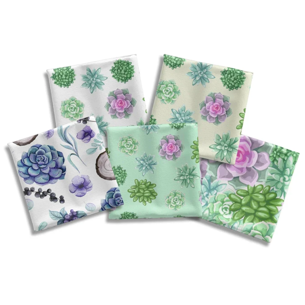 Cute Pattern Design Flower Cactus Carnivorous Animal Polyester Fabric\Peach Skin Microfibe DIY Textile Sewing Cloth 50*145cm