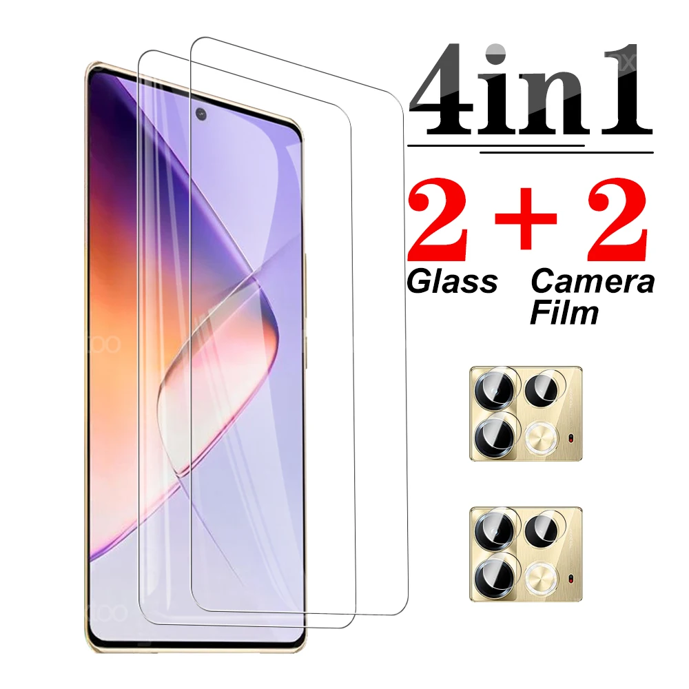 4in1 Full Cover Tempered Glass For Infinix Note 40 lens film Screen Protector For Note 40 note40 6.78inch 5G Tempered Film X6853