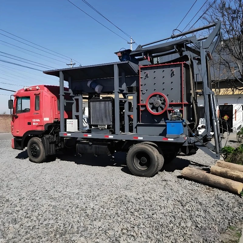Customized Mobile Jaw Crusher That Can Crush All Kinds Of Hard Stones With Vibrating Feeder And Belt Conveyor. Output Size Is