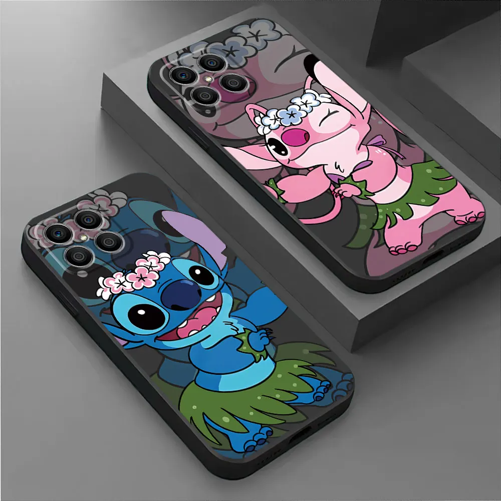 Cute Disney Stitch Phone Case for Honor 8X 70 Lite 90 Pro 20 X6 X6a 4G X7 X8 X8a X9a 5G Black Soft Luxury Cover