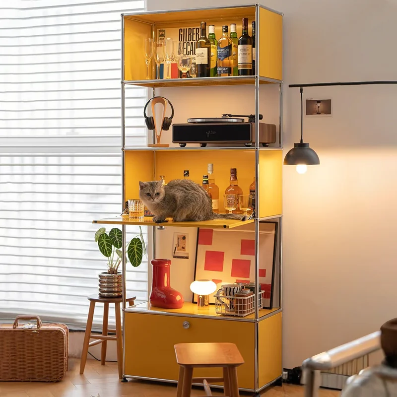 

Bookcase Module Combination Cabinet Stainless Steel Living Room Display