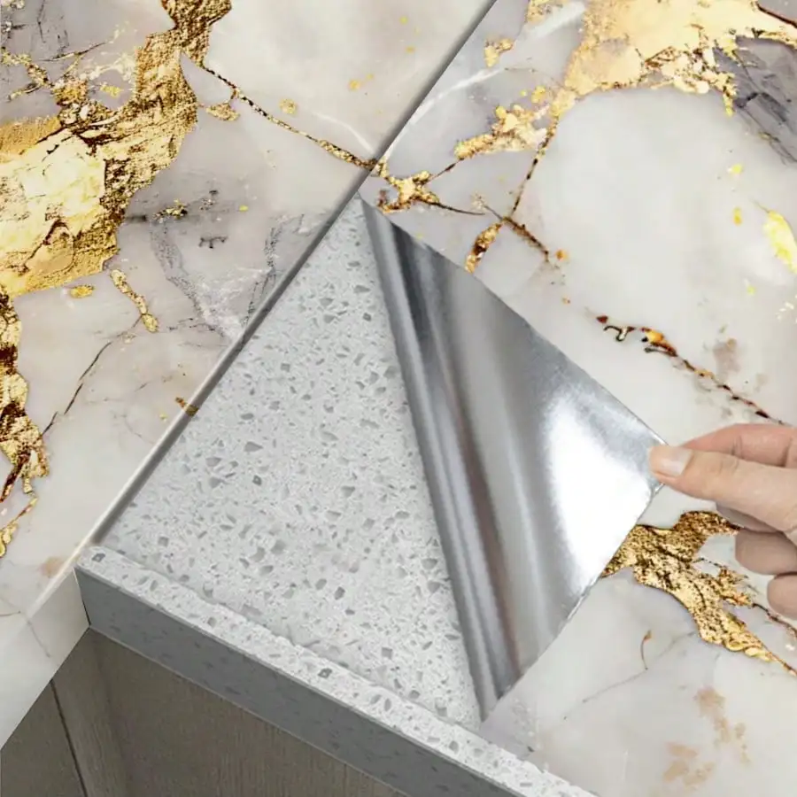 1roll Waterproof Marble Peel and Stick Wallpaper,self Adhesive Thick Material Luxury Peel and Stick Stickers for Accent Wall