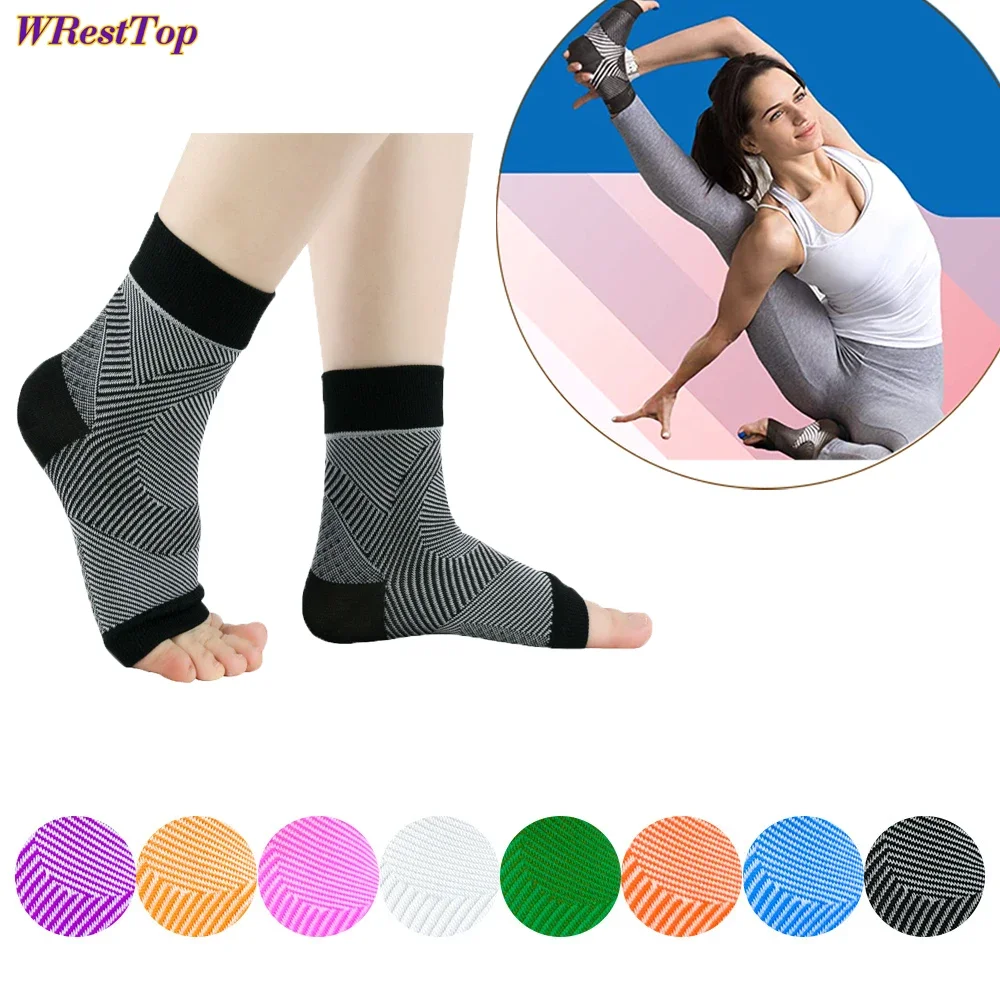 1Pair Ankle Compression Sleeve Open Toe Socks Night Splints for Tendonitis Foot Support Provides Arch Support & Heel Pain Relief