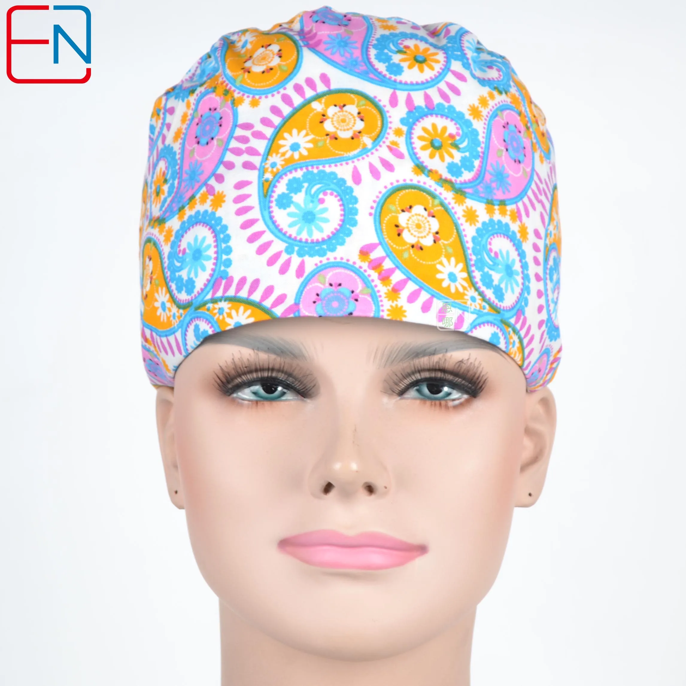 Hennar 100% Cotton Medical Scrub Caps L size suit for long hair or head circumference larger than 64cm