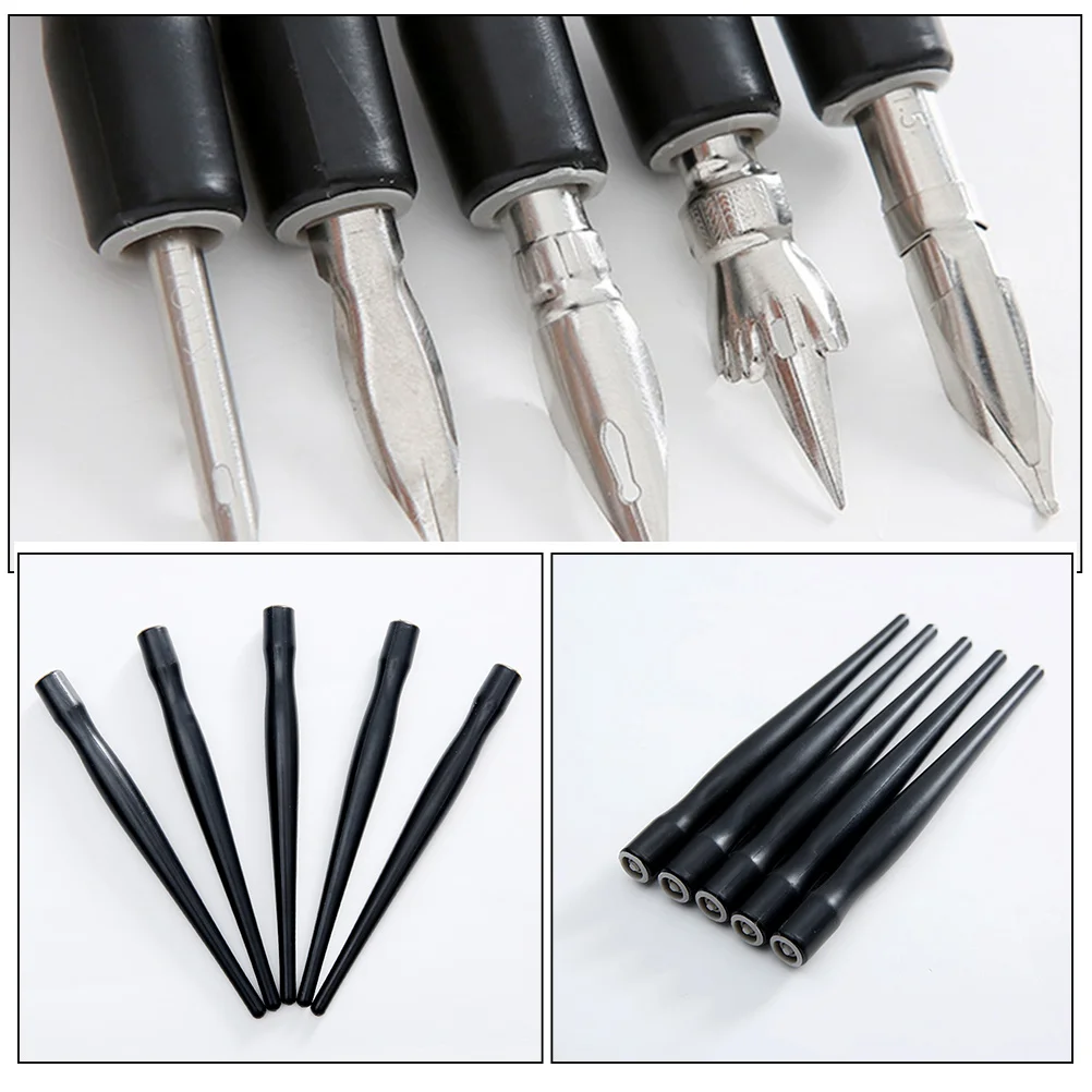 

15 Pcs Black Plastic Pen Rod Dip Holders Pens for Artists Point Comics Painting Nibs Drawing