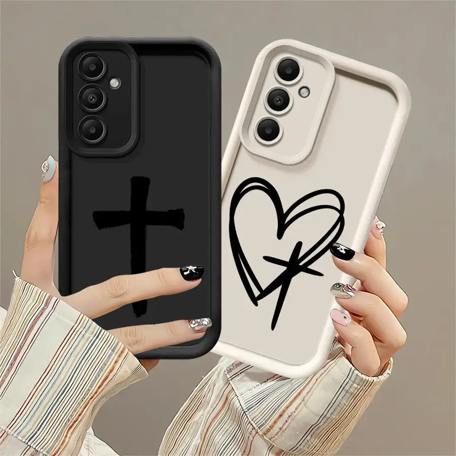 حافظة لهاتف سامسونج جالاكسي A25 A26 A55 A73 A56 A22 A24 A33 A54 A35 A52 A36 A32 A21s نمط متقاطع رائع #1