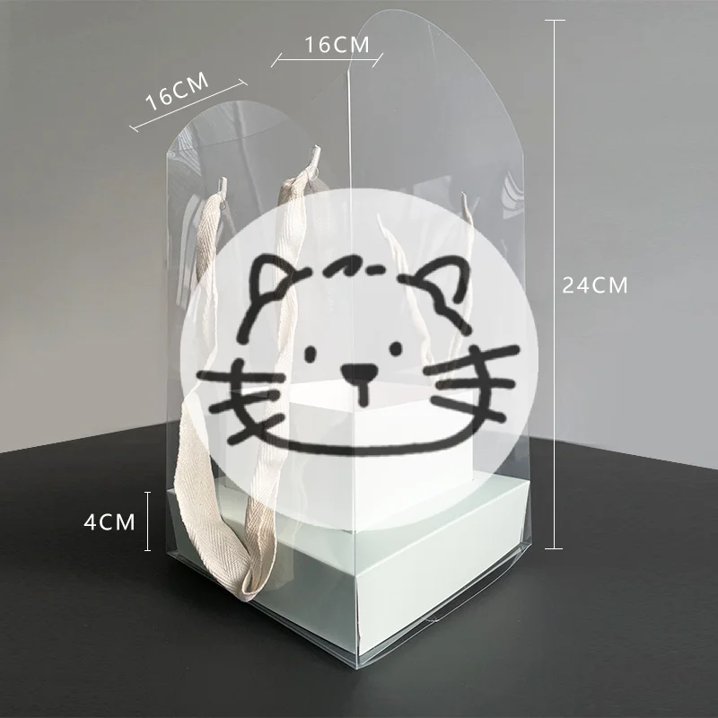 

Водонепроницаемая прозрачная коробка для цветов с ручкой, портативная упаковка для флористики, коробка для цветочных композиций, принадлежности для флористов