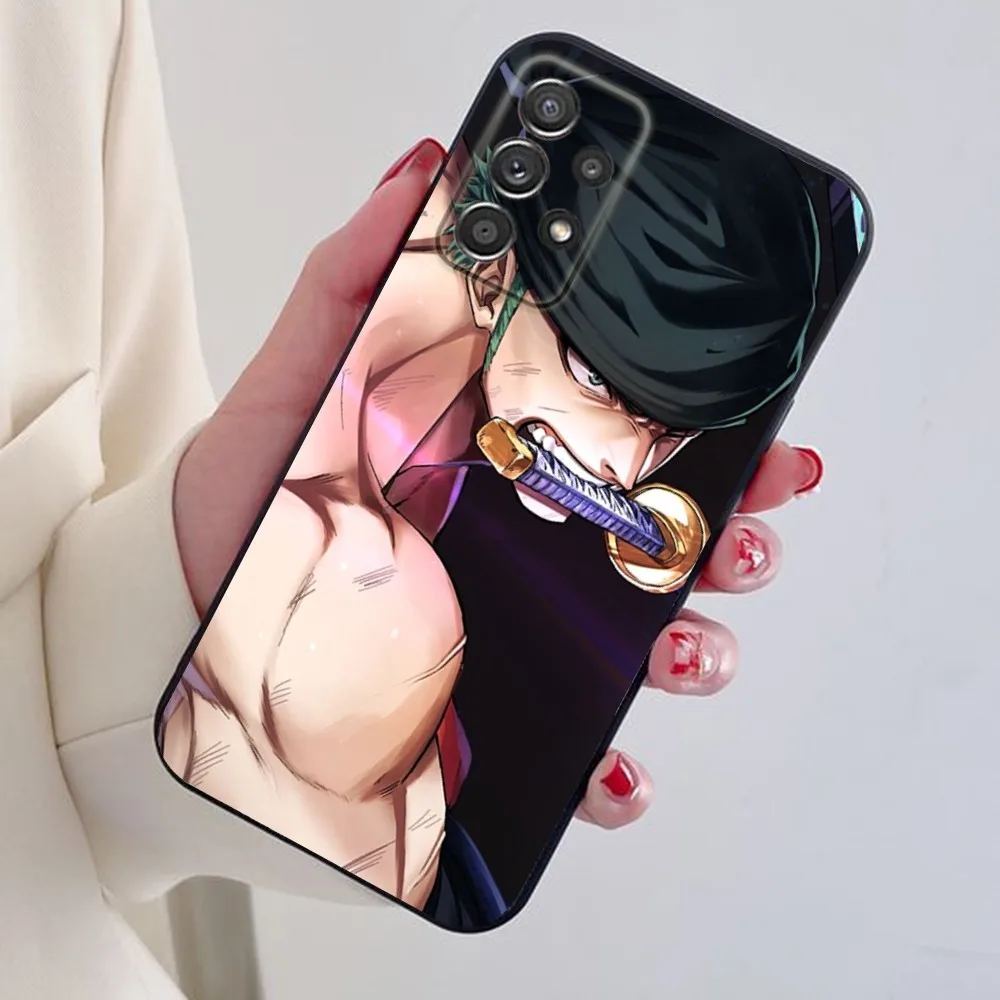 One P-Piece Luffy-Zoro Phone Case For Samsung S24,S21,S22,S23,S30,Ultra,S20,Plus,Note,10,9,5G Black soft silicone case