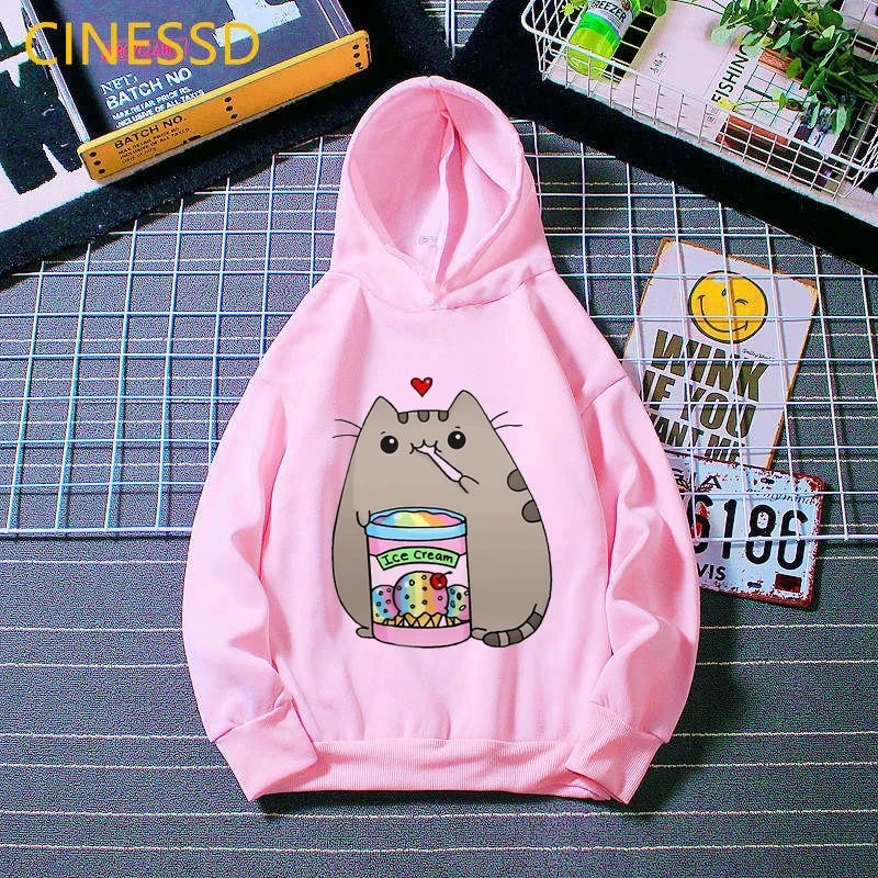 Fat cat fashion Children 3-12 Year Print Kids Boys Girls Hooded coat leisure Toddle spring autumn Sweatshirt tops Clothing