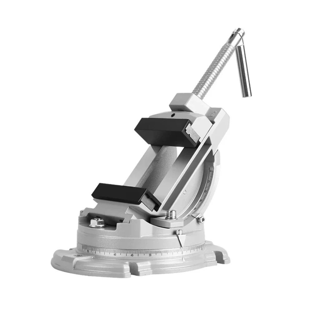 Multi-Function Flat Jaw Bench Vise Aluminum Alloy 360° Rotating 0-90° Tilt 70mm Opening for Woodworking Metalworking