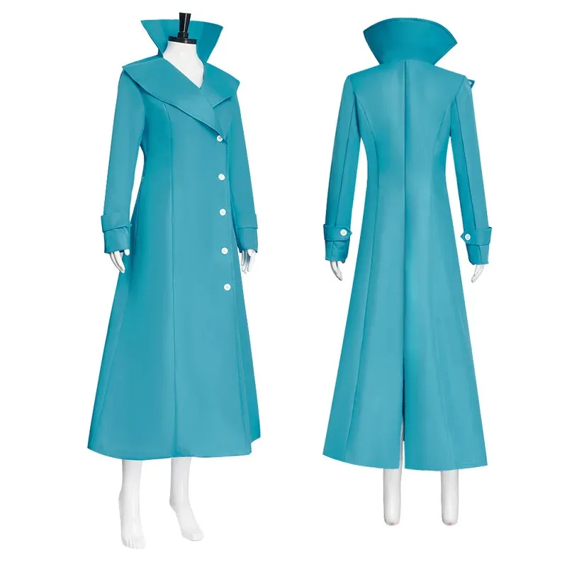 Lucy Wilde Cosplay Costume Blue Long Jacket Animated Movies Lucy's Overcoat Wome Halloween Partyn's Trench Coat For Woman Adult