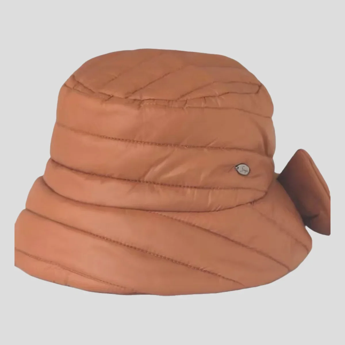 

Thermal Lightweight Winter Hat with Ponytail Opening Japanese Design Big Brim Bucket Cap for Women Windproof Cold Weather Beanie