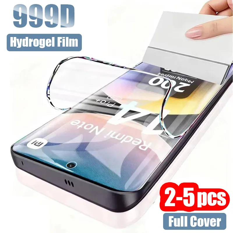 2-5 pièces de film protecteur d'écran en hydrogel pour Xiaomi Redmi Note 15 Pro 5G 14 13 12 11S 10T 9S 14C 15C 13C 10 9