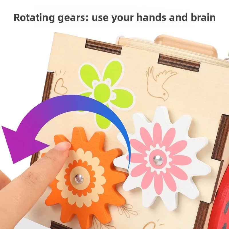 Wooden Children's Six-in-one Multi-functional Shape Pairing Insect Intelligence Box Early Education Concentration Training  Toy