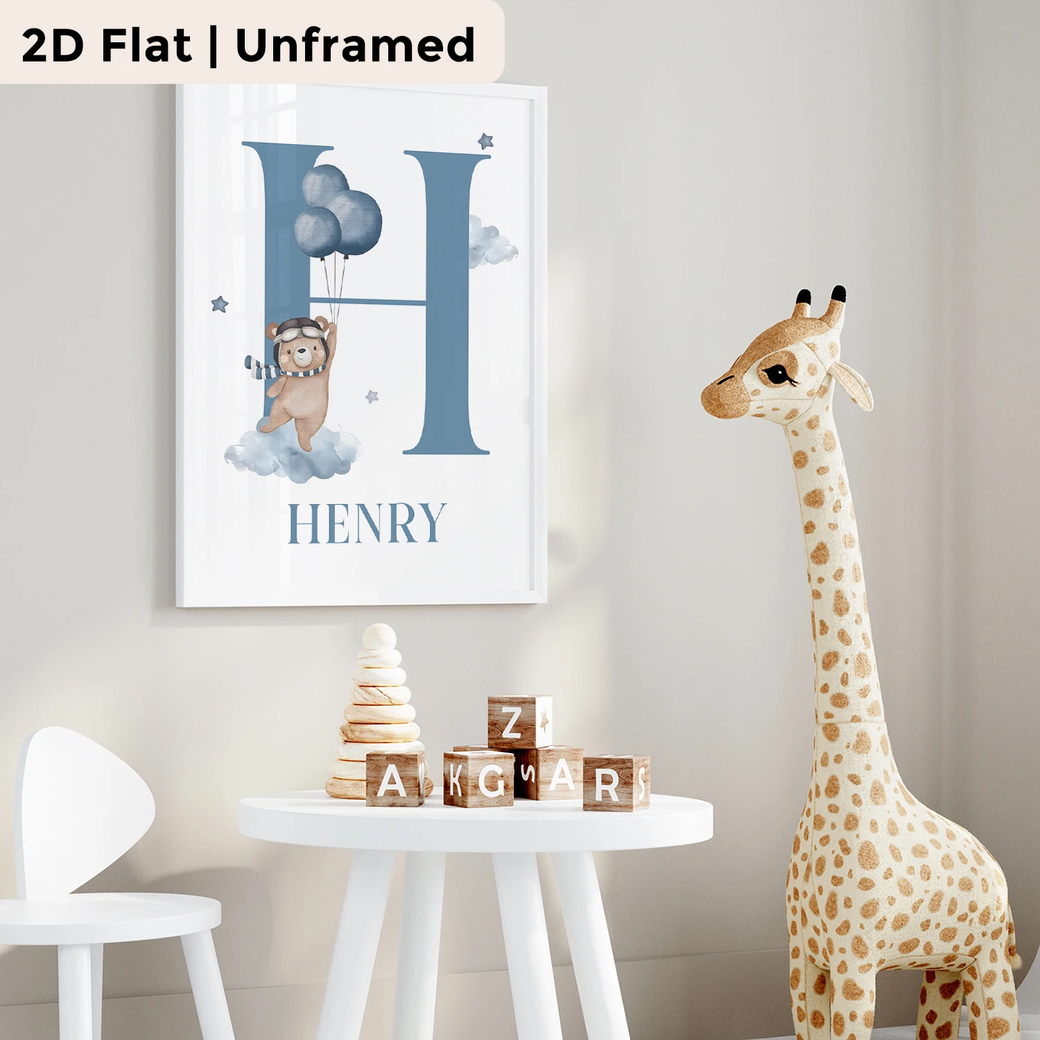 3pcs Personalized Custom Name - Baby Nursery Prints ulasan dan harga
