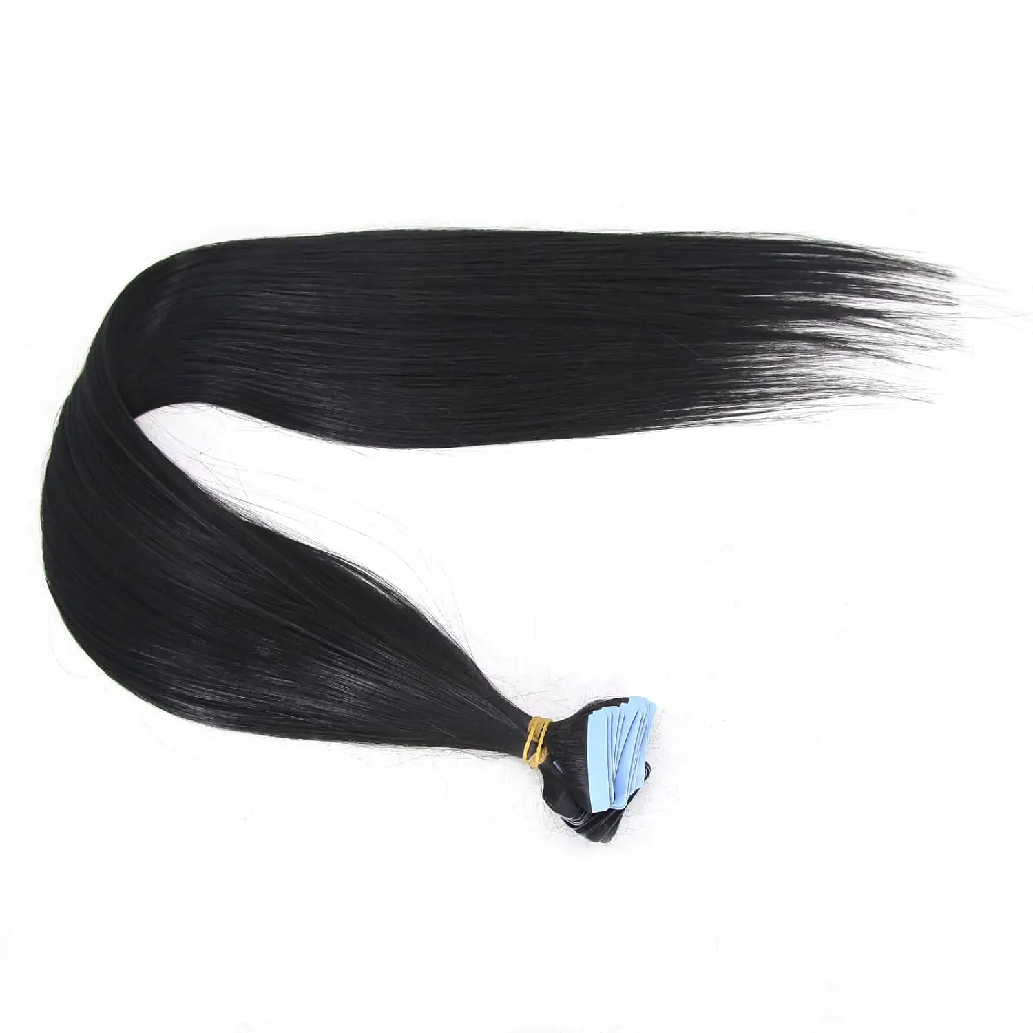 

Черная лента для наращивания волос, прямые волосы, 40 шт., светлые синтетические волосы для наращивания, 24-дюймовая лента для наращивания волос