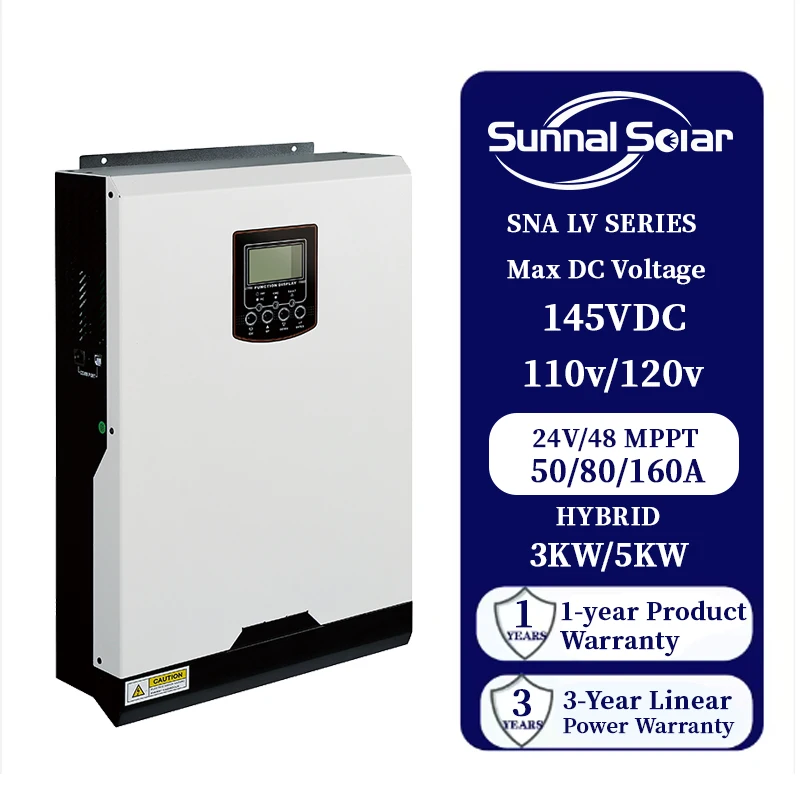 Off Grid Solar Inverter US Standard 110V 120V Output 1.6KW 3KW 3000W 5KW 5000W Hybrid Solar Power Inverter