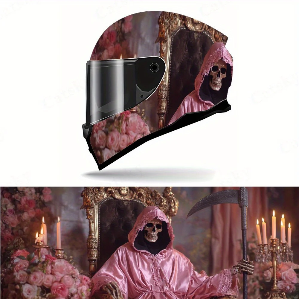 

Classic Skeleton Throne Motorcycle Helmet Protective Sticker, Motorcycle Helmet Exterior Decorative Accessory, Waterproof & Self
