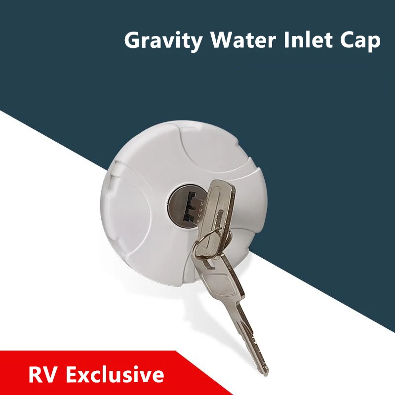 1 مجموعة RV خزان المياه قفل غطاء حشو المياه مع مفاتيح البلاستيك الأبيض ل Fiamma قافلة متنقل OEM98658002 RV اكسسوارات #1
