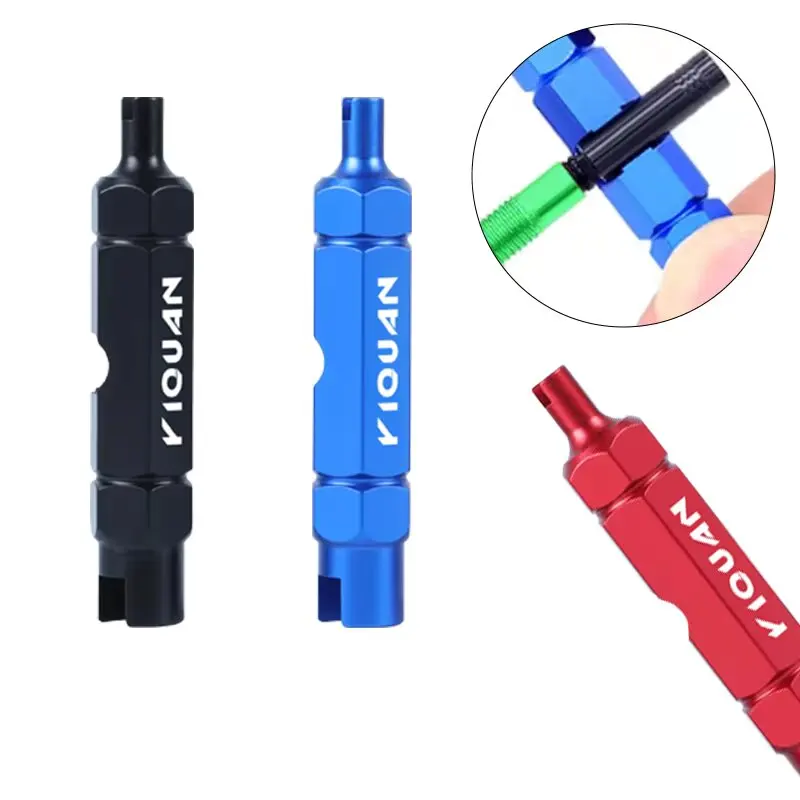 3 in 1 Multifunctional Bike Valve Core Remover Tool Ultralight MTB Wrench Spanner For Schrader and Presta Valve Extender Tool image 5