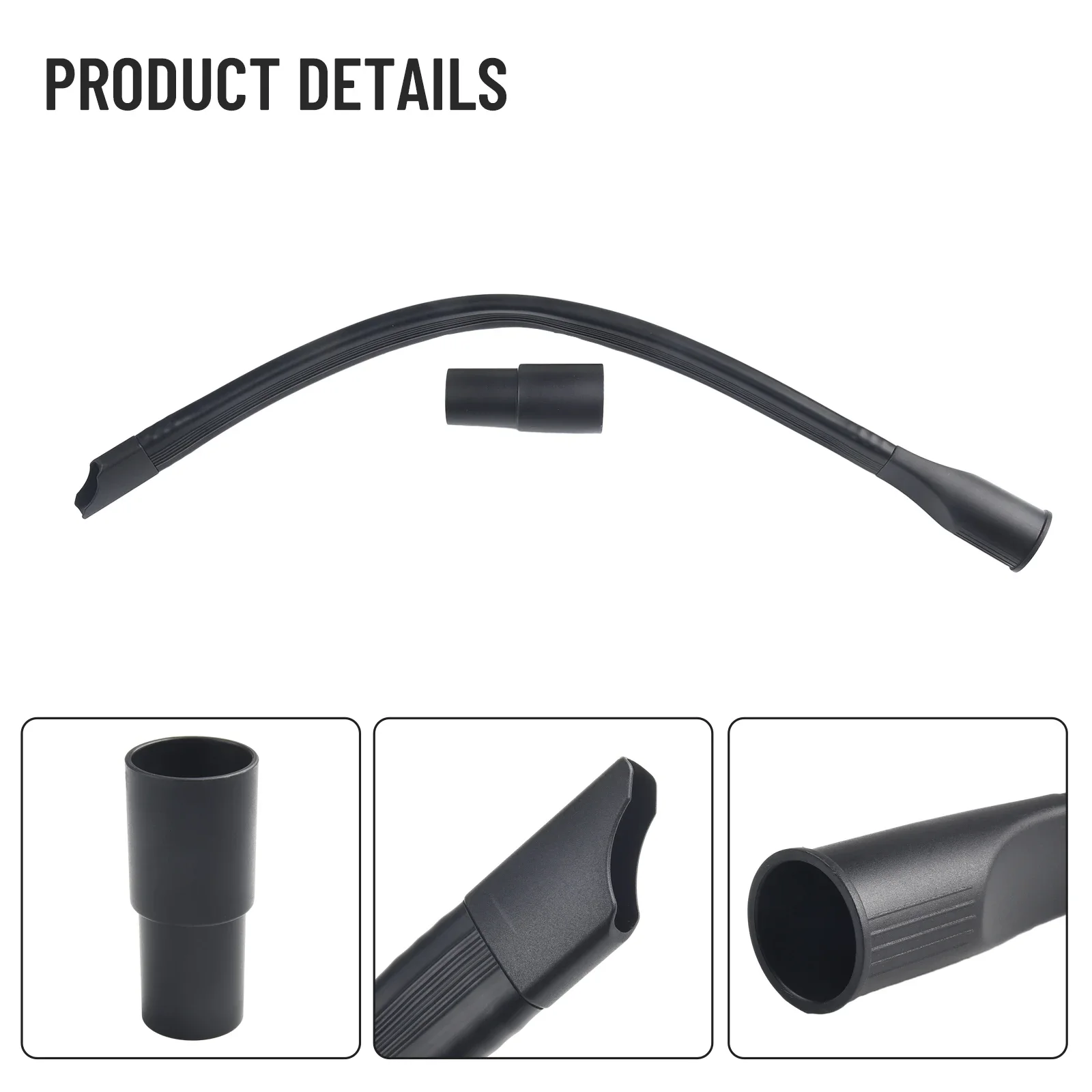 Vacuum Cleaner Crevice Tool Flexible Hose Adapter Versatile Cleaning For Narrow Gaps Home Appliance Accessories 35-32mm Black